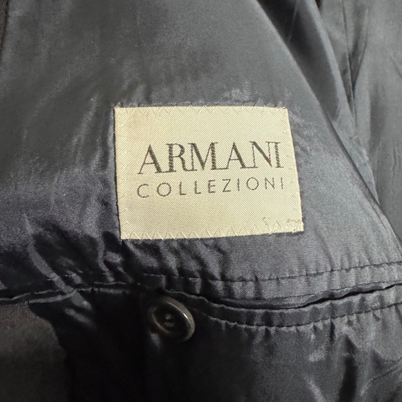 Vintage Armani Collezioni Mens Black Wool Silk Blend Suit 46L 38W - Picture 4 of 7